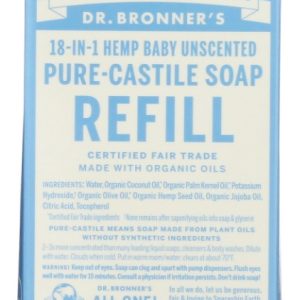 DR. BRONNER'S: Soap Refill Baby Unscent, 32 fo
