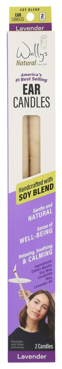 WALLY: Paraffin Ear Candles Lavender, 2 Candles