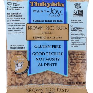 TINKYADA: Brown Rice Pasta Shells With Rice Bran, 16 oz