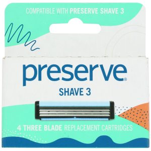PRESERVE: Razor Blade Replacement Triple Blade 4 Cartridge, 1 ea
