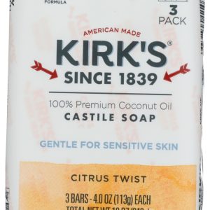 KIRKS: Castile Bar Soap Citrus Twist 3Pk, 12 oz