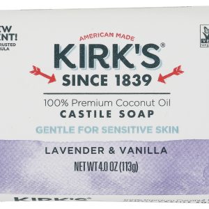 KIRKS: Castile Bar Soap Lavender and Vanilla, 4 oz