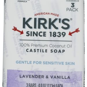 KIRKS: Castile Bar Soap Lavender and Vanilla 3Pk, 12 oz
