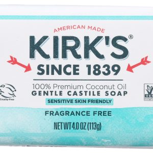 KIRK'S: Original Coco Castile Bar Soap Fragrance Free, 4 oz