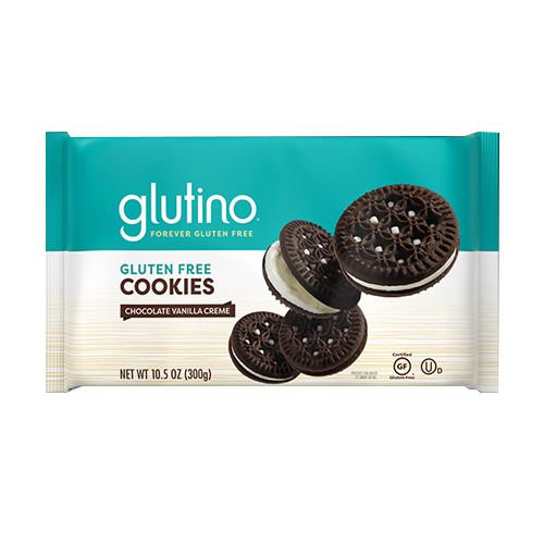 GLUTINO: Gluten Free Cookies Chocolate Vanilla Creme, 10.6 oz