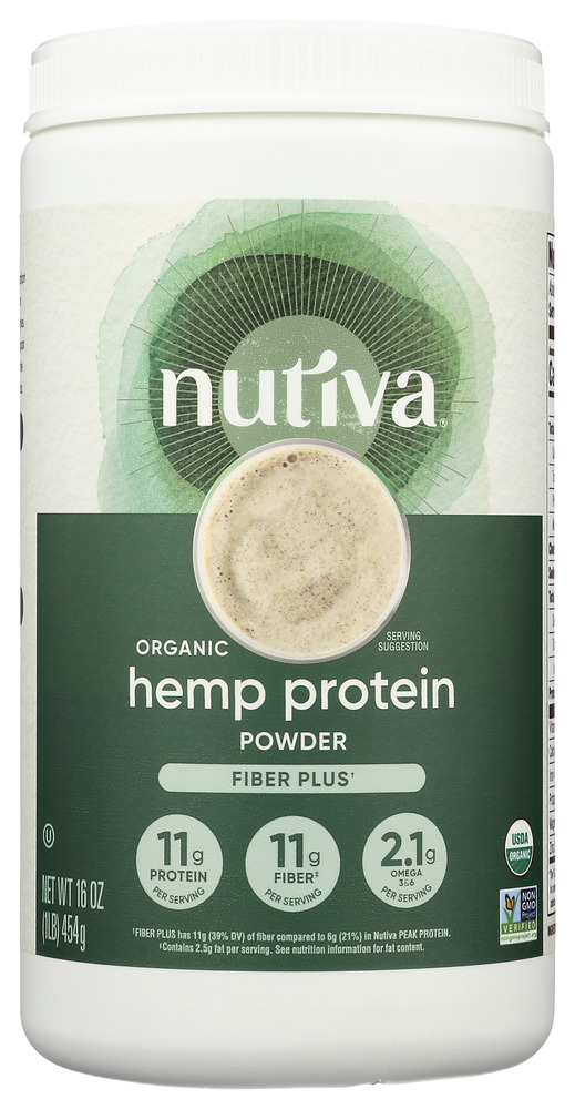 NUTIVA: Organic Superfood Hemp Protein Hi-Fiber, 16 oz
