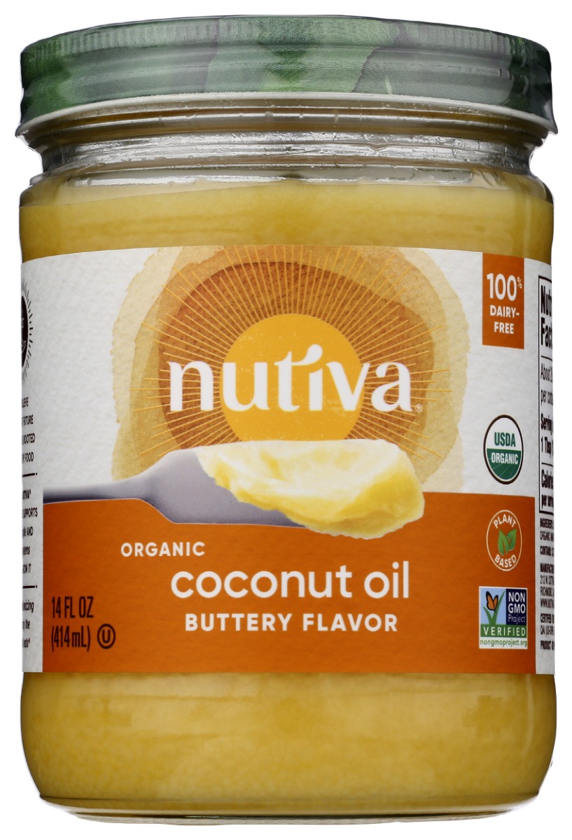 NUTIVA: Coconut Oil Organic Buttery Flavor, 14 Oz