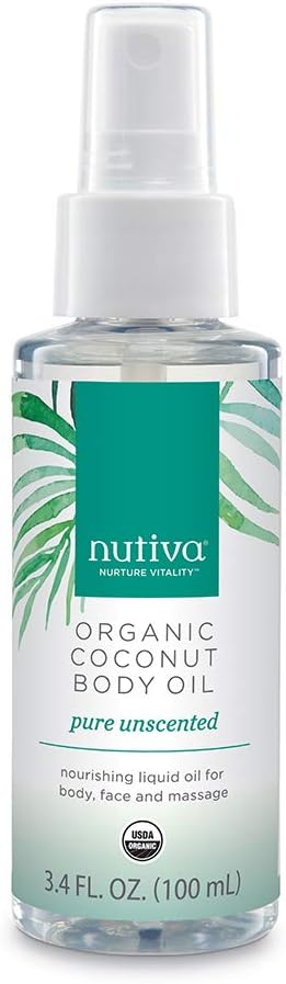 NUTIVA: Oil Body Coconut Unscented, 8 oz