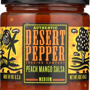 DESERT PEPPER: Peach Mango Medium Hot Salsa, 16 oz