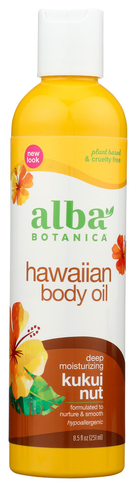 ALBA BOTANICA: Hawaiian Body Oil Kukui Nut, 8.5 oz
