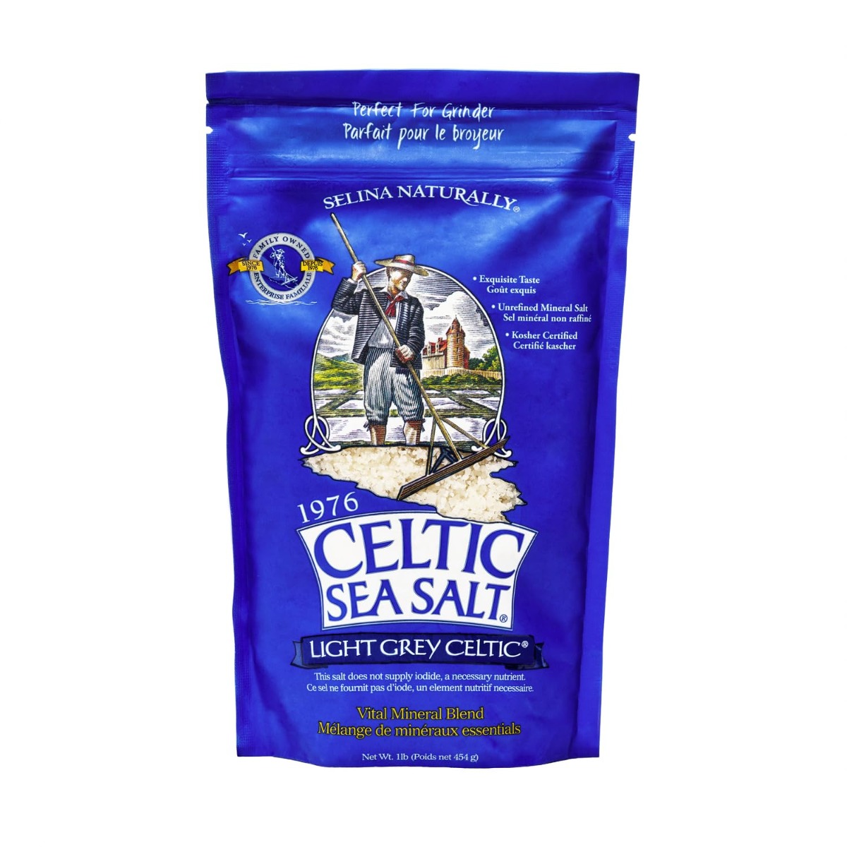 CELTIC: Coarse Sea Salt Light Grey Celtic, 1 lb