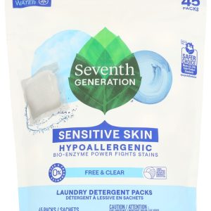 SEVENTH GENERATION: Laundry Detergent Packs Free & Clear, 45 pc