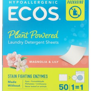 ECOS: Laundry Detergent Sheets Magnolia And Lily, 50 ea