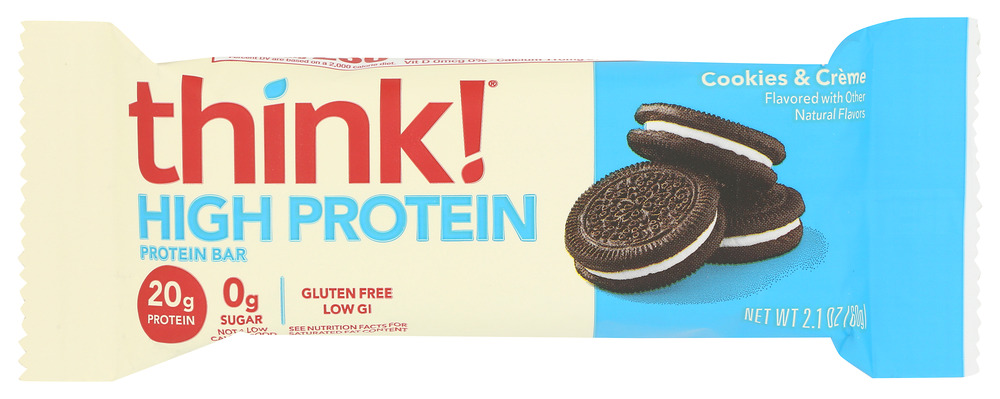 THINKTHIN: High Protein Bar Cookies and Creme, 2.1 oz