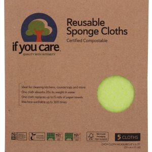 IF YOU CARE: Natural Sponge Cloths, 5 pc
