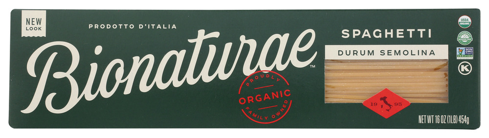 BIONATURAE: Organic Durum Semolina Pasta Spaghetti, 16 Oz