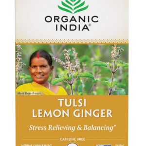 ORGANIC INDIA: Tulsi Lemon Ginger Tea, 18 Tea Bags, 1.27 oz
