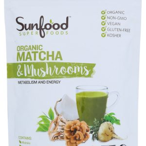 SUNFOOD SUPERFOODS: Matcha Mushroom Pwdr Org, 5.82 oz