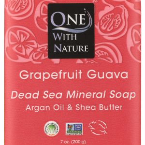 ONE WITH NATURE: Dead Sea Minerals Soap Bar Grapefruit Guava, 7 oz