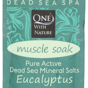 ONE WITH NATURE: 100% Pure Active Dead Sea Minerals Salts Muscle Soothing Eucalyptus, 2.5 oz