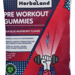 HERBALAND: Preworkout Gummy Raspbry, 50 gm