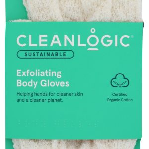CLEANLOGIC: Sustainable Exfoliating Body Gloves, 1 pr