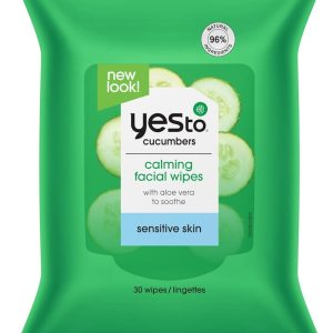 YES TO: Cucumbers Facial Towelettes Natural Glow, 30 pc