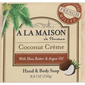 A LA MAISON DE PROVENCE: Hand & Body Bar Soap Coconut Cream, 8.8 oz