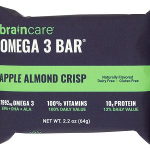 BRAINCARE: Brain Omega 3 Bar Apple Almond Crisp, 2.2 oz
