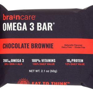 BRAINCARE: Brain Omega 3 Bar Chocolate Almond, 2.1 oz