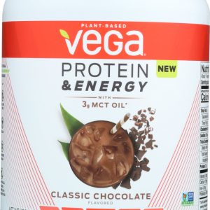 VEGA: Protein and Energy Plant Based Protein Powder Classic Chocolate, 18.1 oz