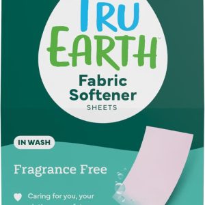 TRU EARTH: Fragrance Free In-Wash Fabric Softener Sheets, 50 pc