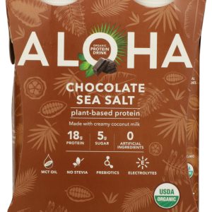 ALOHA: Chocolate Sea Salt Protein Drink 4Pk, 44 fo