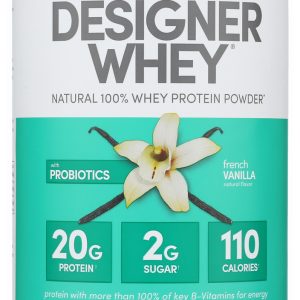 DESIGNER PROTEIN WHEY: 100% Premium Powder French Vanilla, 12 oz