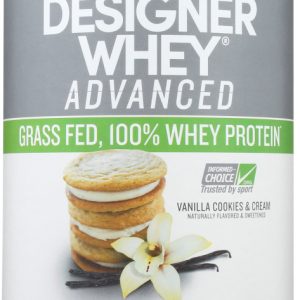 DESIGNER PROTEIN WHEY: Advanced Vanilla Cookies & Cream Powder, 1.85 lb