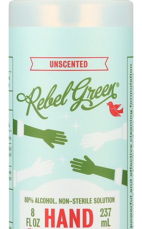 REBEL GREEN: Sanitizer Hand Unscented, 8 oz