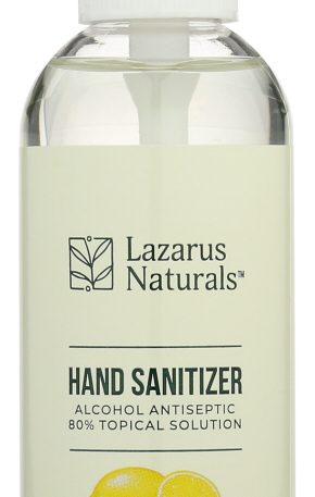 LAZARUS NATURALS: Liquid Hand Sanitizer Spray Lemon, 3.4 fo