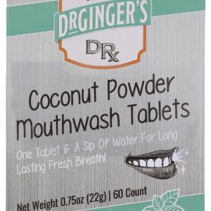 DR GINGERS HEALTHCARE PRO: All Natural Travel Mouthwash Tabs Coconut Mint Flavor, 60 ea