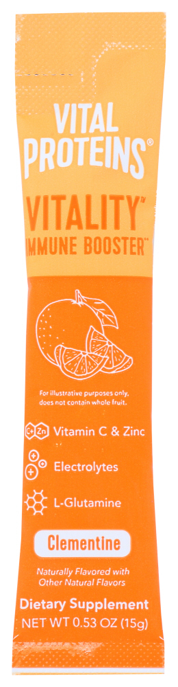 VITAL PROTEINS: Vitality Immune Booster Clementine, 15 gm