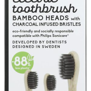 THE HUMBLE CO: Bamboo Heads With Charcoal Infused Bristles Electric Tootbrush, 3 pc