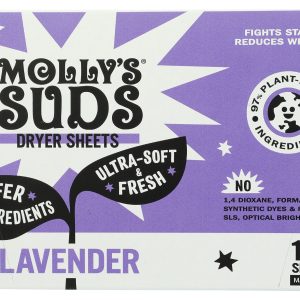 MOLLYS SUDS: Lavender Dryer Sheets Fabric Softener, 120 pk