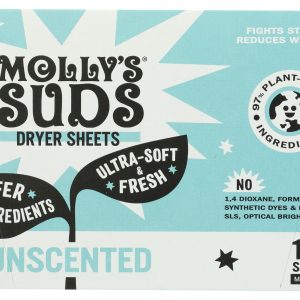 MOLLYS SUDS: Unscented Dryer Sheets Fabric Softener, 120 pk