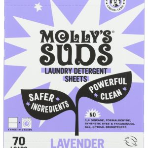 MOLLYS SUDS: Lavender Laundry Detergent Sheets 70L, 4.32 oz