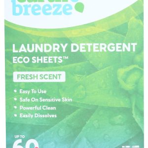 EARTH BREEZE: Laundry Detergent Eco Sheets Fresh Scent, 60 ea