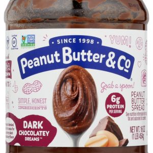 PEANUT BUTTER & CO: Dark Chocolate Dreams Peanut Butter Blended with Rich Dark Chocolate, 16 oz