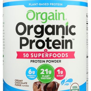 ORGAIN: Organic Protein & Superfoods Creamy Chocolate Fudge Powder, 2.02 lb