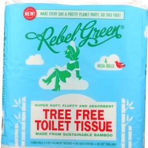 REBEL GREEN: Tree Free Toilet Tissue 4 Pk, 1 ea