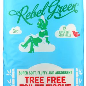 REBEL GREEN: Tree Free Toilet Tissue 12 Pk, 1 ea