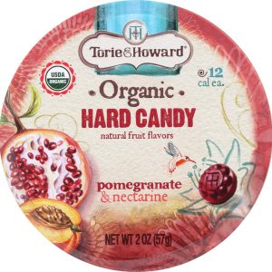 TORIE & HOWARD: Organic Hard Candy Pomegrante and Nectarine, 2 oz