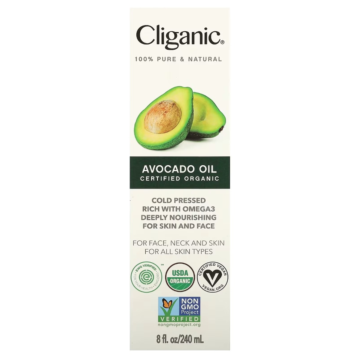 CLIGANIC: Organic Avocado Oil, 8 oz